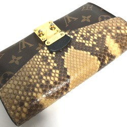 Louis Vuitton N90099 Monogram Exotic flap Long Wallet Brown