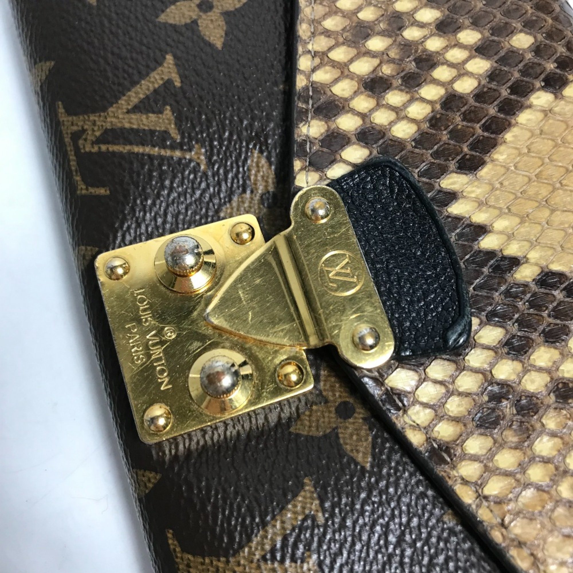 Louis Vuitton N90099 Monogram Exotic flap Long Wallet Brown