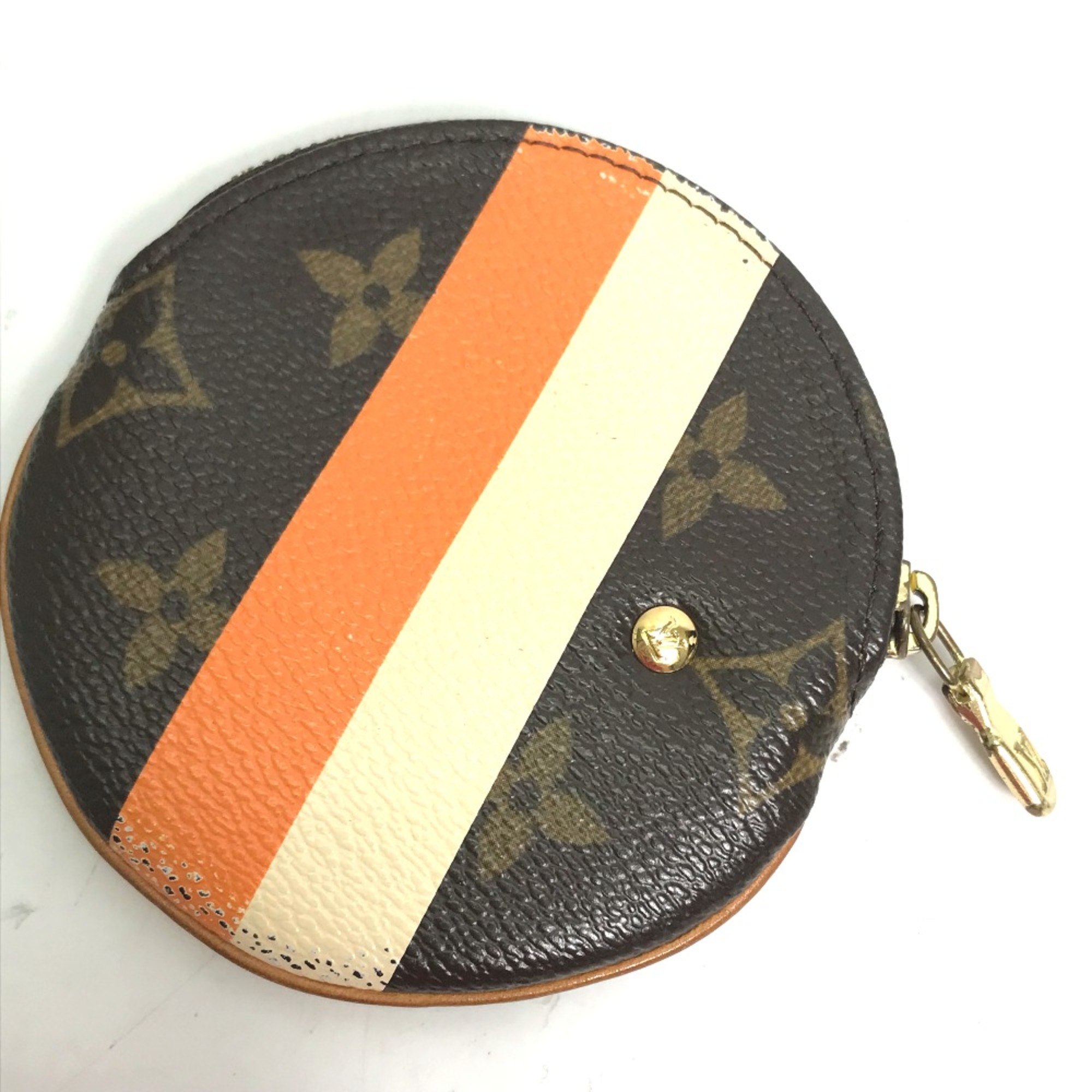 Louis Vuitton M60037 Monogram-Groom Wallet Coin Compartment coin purse Brown Orange