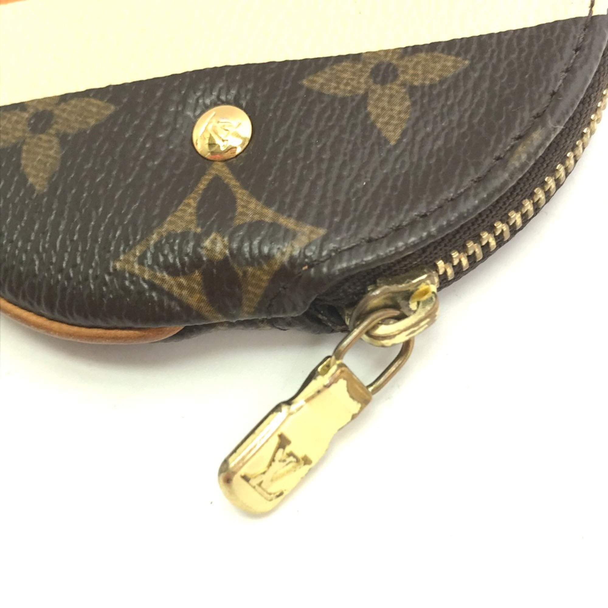 Louis Vuitton M60037 Monogram-Groom Wallet Coin Compartment coin purse Brown Orange