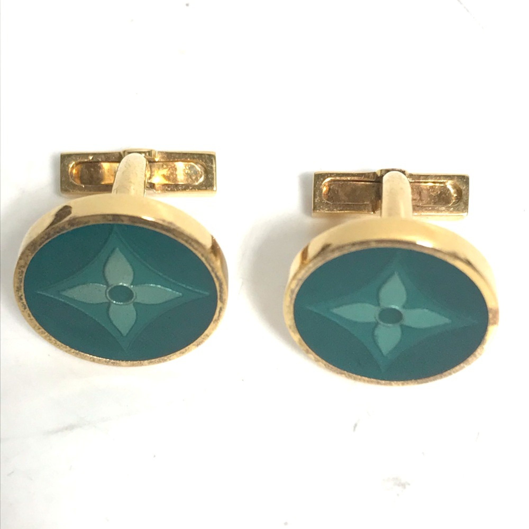 Louis Vuitton Monogram flower Accessories cuffs Green Gold