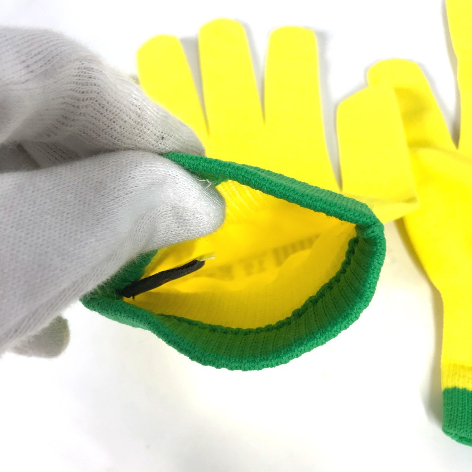 Louis Vuitton MP2370 Glove gloves yellow Green x Black