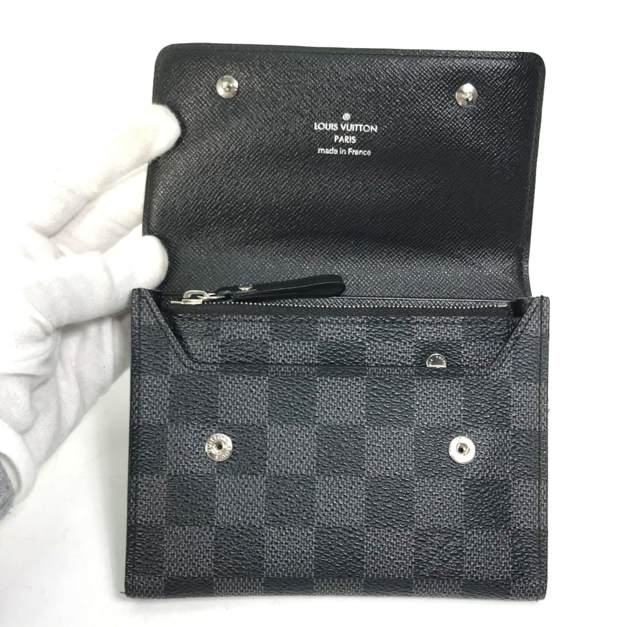 Louis Vuitton N63083 Damier Graphite Folded wallet Black