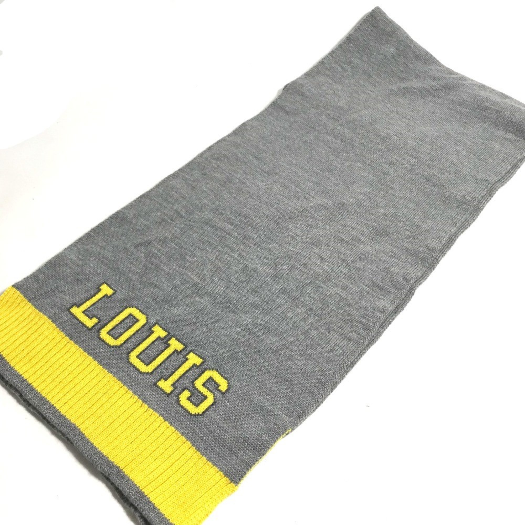 Louis Vuitton M71230 logo Scarf yellow gray