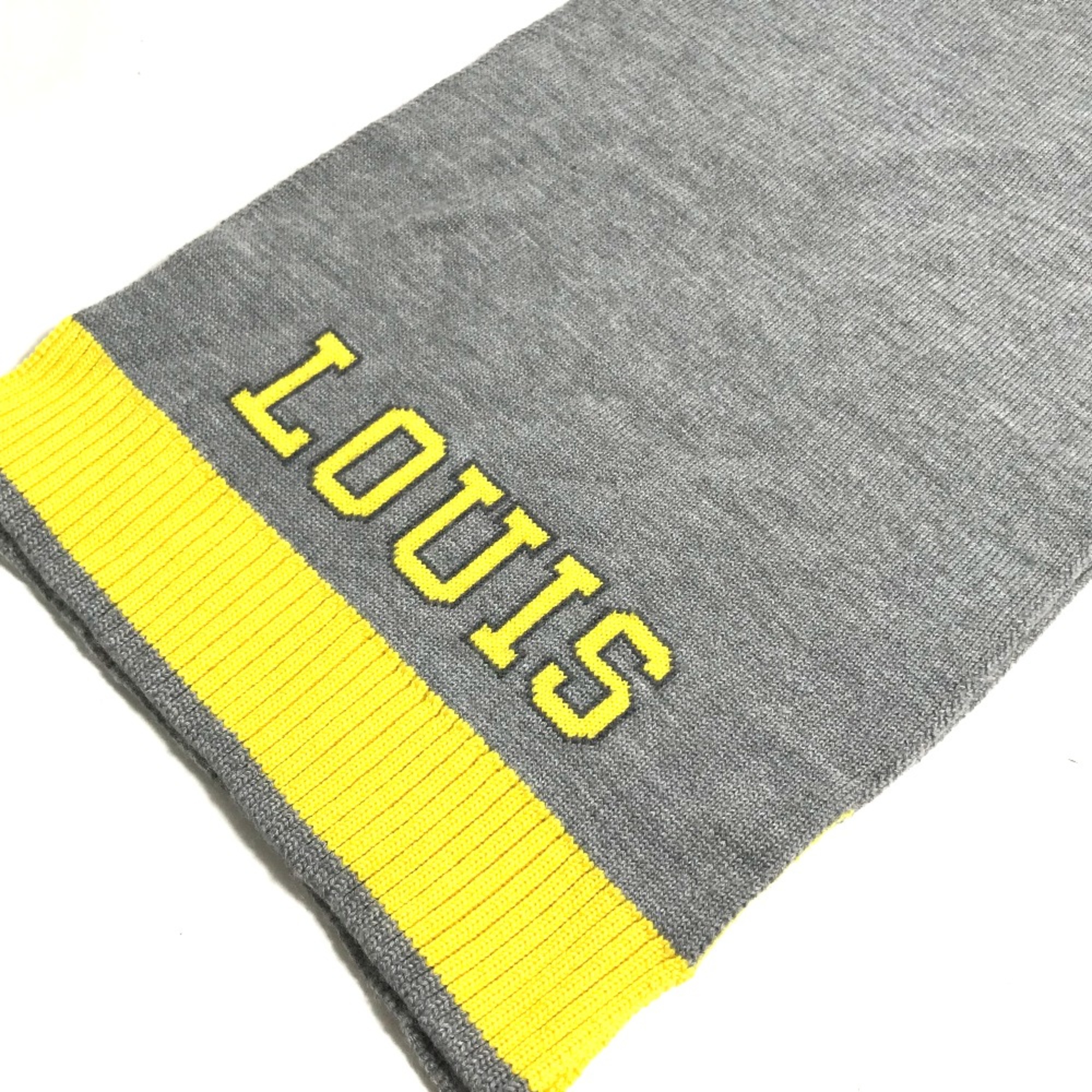 Louis Vuitton M71230 logo Scarf yellow gray