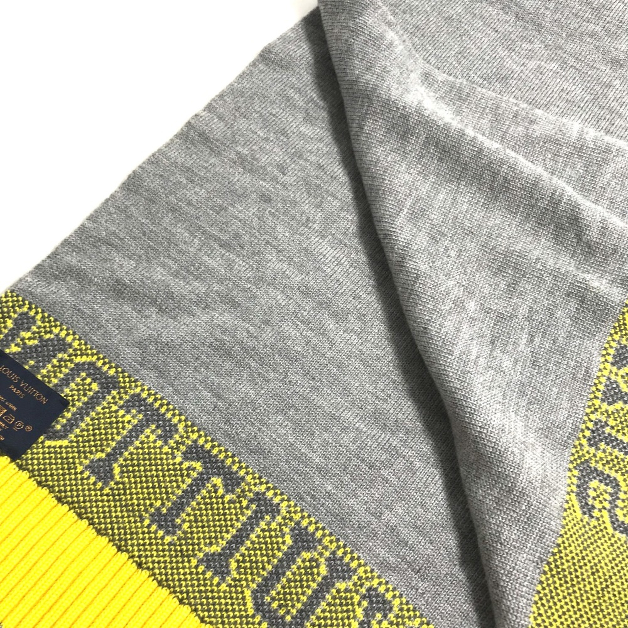 Louis Vuitton M71230 logo Scarf yellow gray