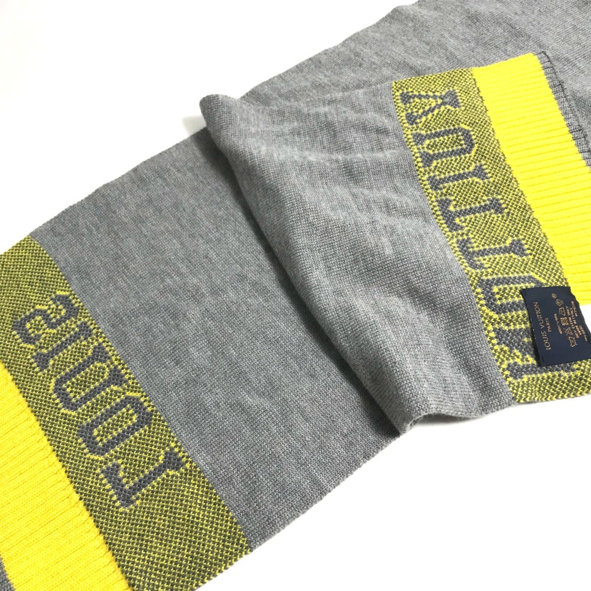 Louis Vuitton M71230 logo Scarf yellow gray