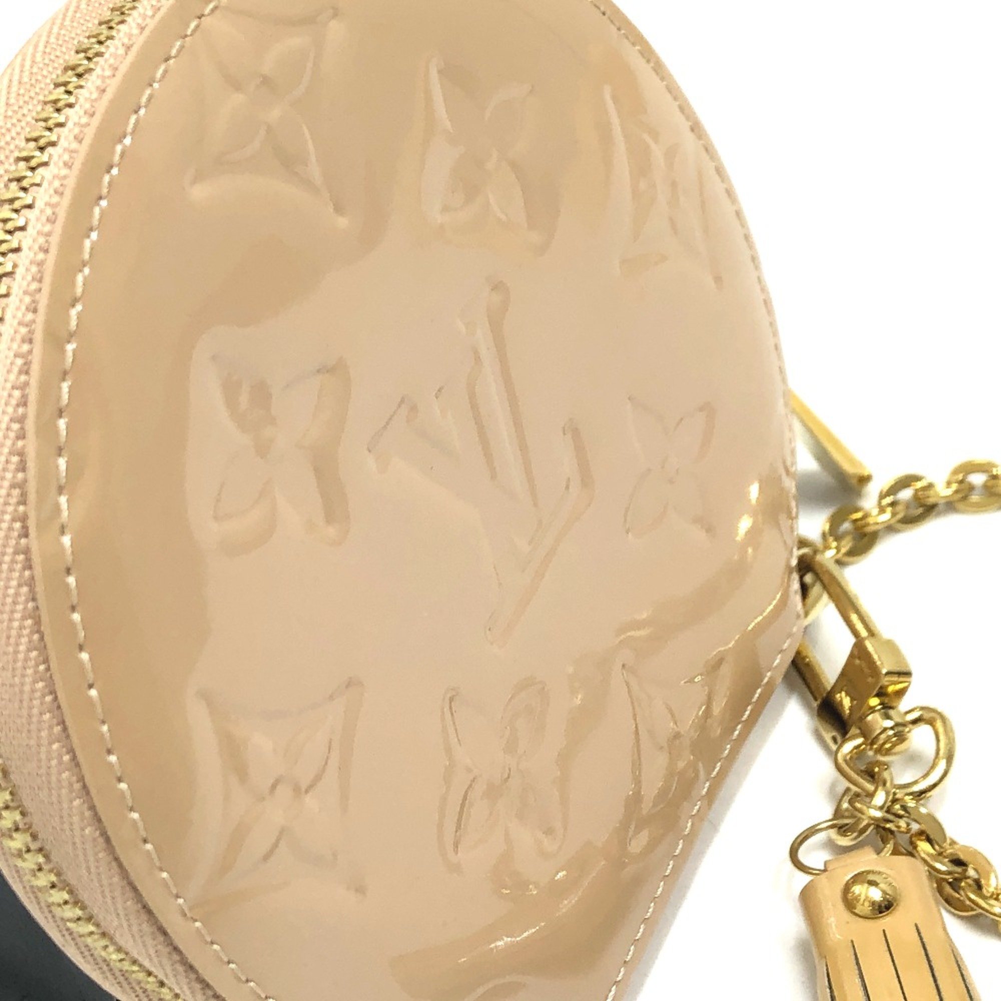 Louis Vuitton M91388 MonogramVernis coin purse Beige GoldHardware