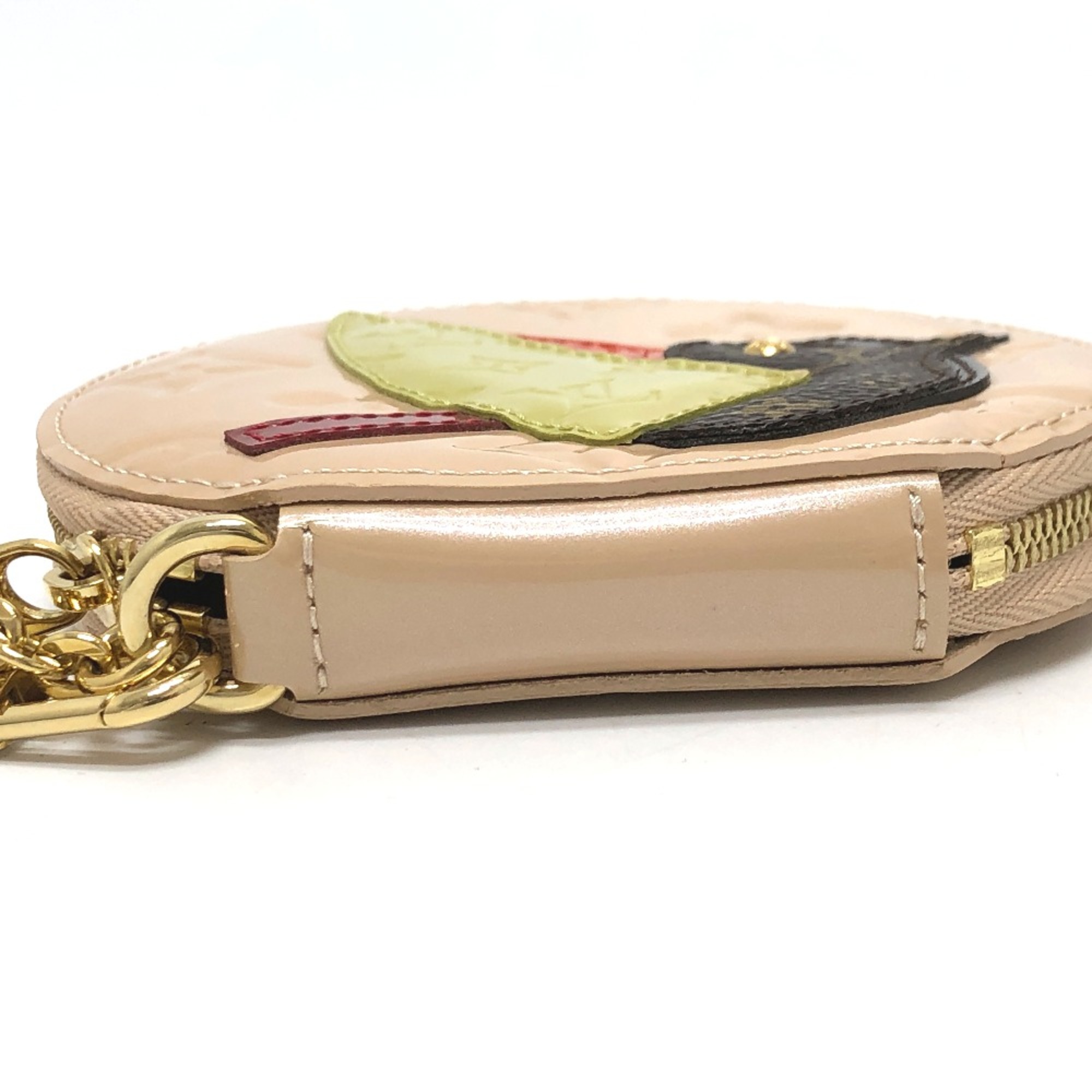 Louis Vuitton M91388 MonogramVernis coin purse Beige GoldHardware