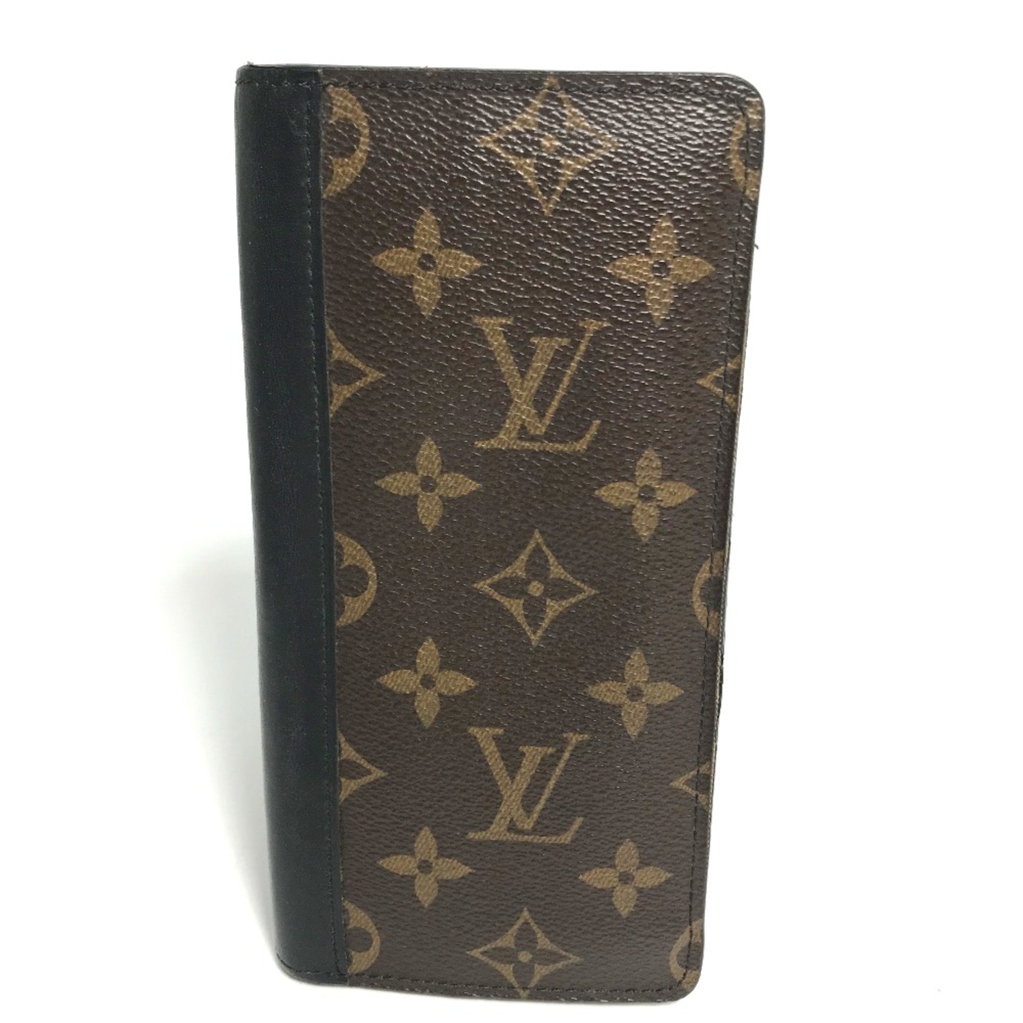 Louis Vuitton M93800 MonogramMacassar Two fold Long Wallet Brown Black