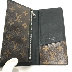 Louis Vuitton M93800 MonogramMacassar Two fold Long Wallet Brown Black