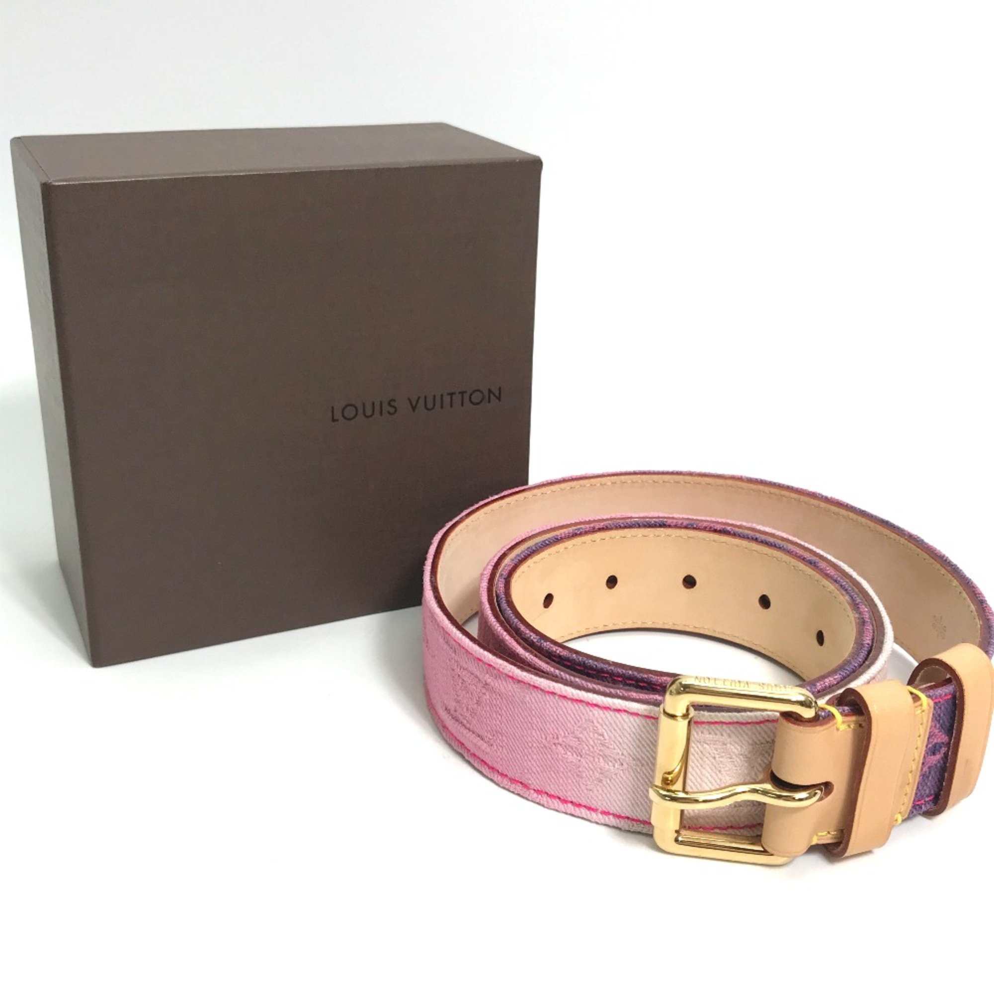 Louis Vuitton M9852U MonogramDenim belt purple pink