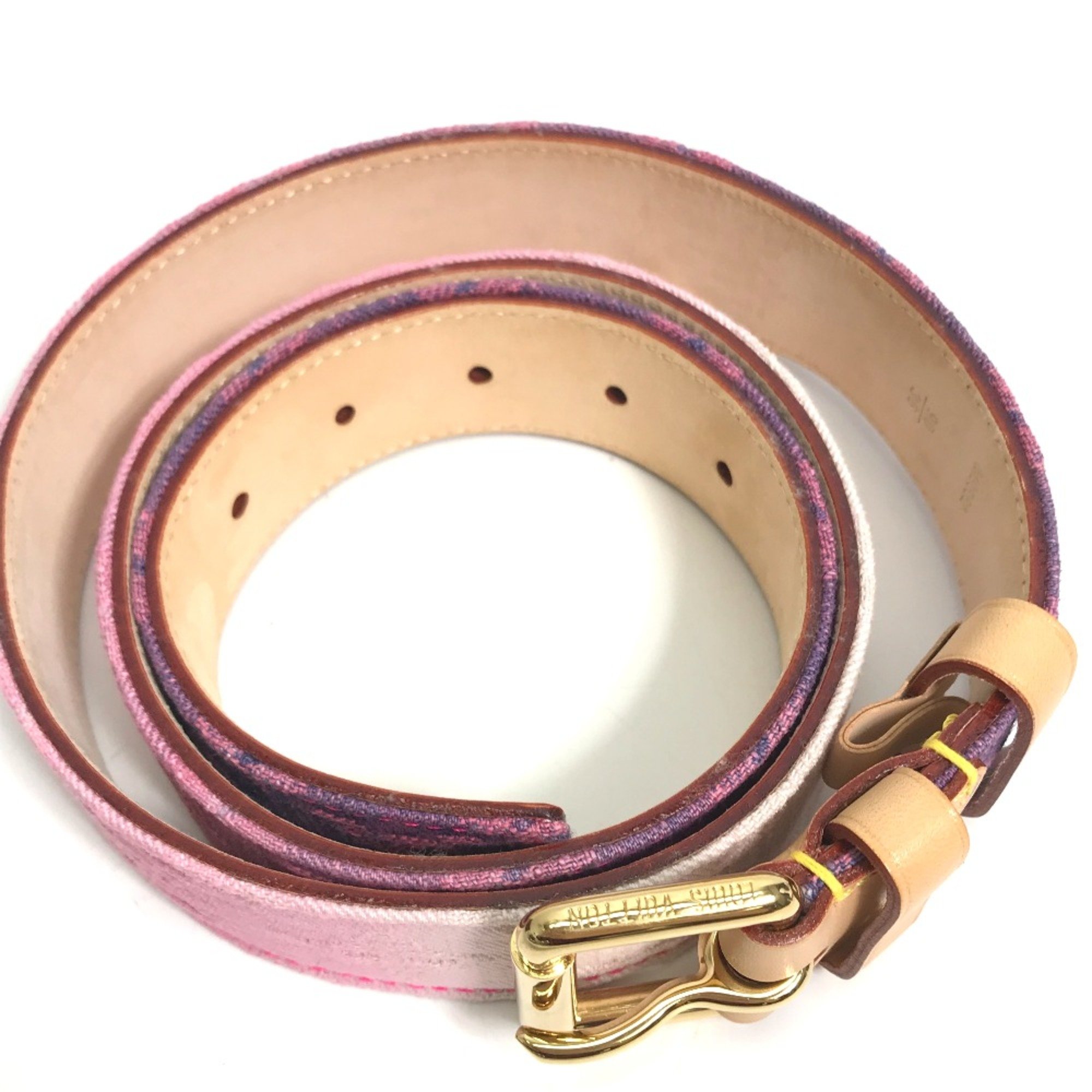 Louis Vuitton M9852U MonogramDenim belt purple pink