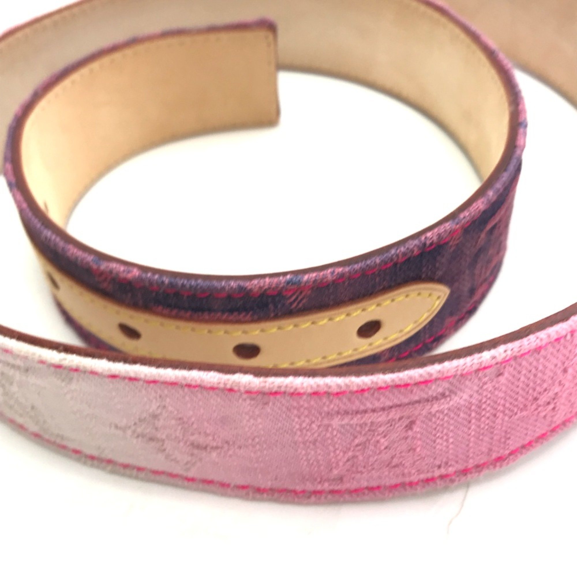 Louis Vuitton M9852U MonogramDenim belt purple pink