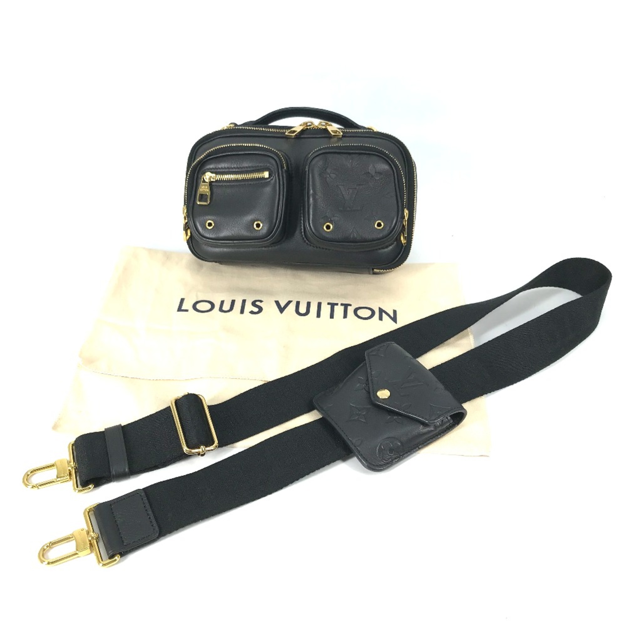 Louis Vuitton M80450 Monogram Bag Crossbody 2WAY Pochette Shoulder Bag Black