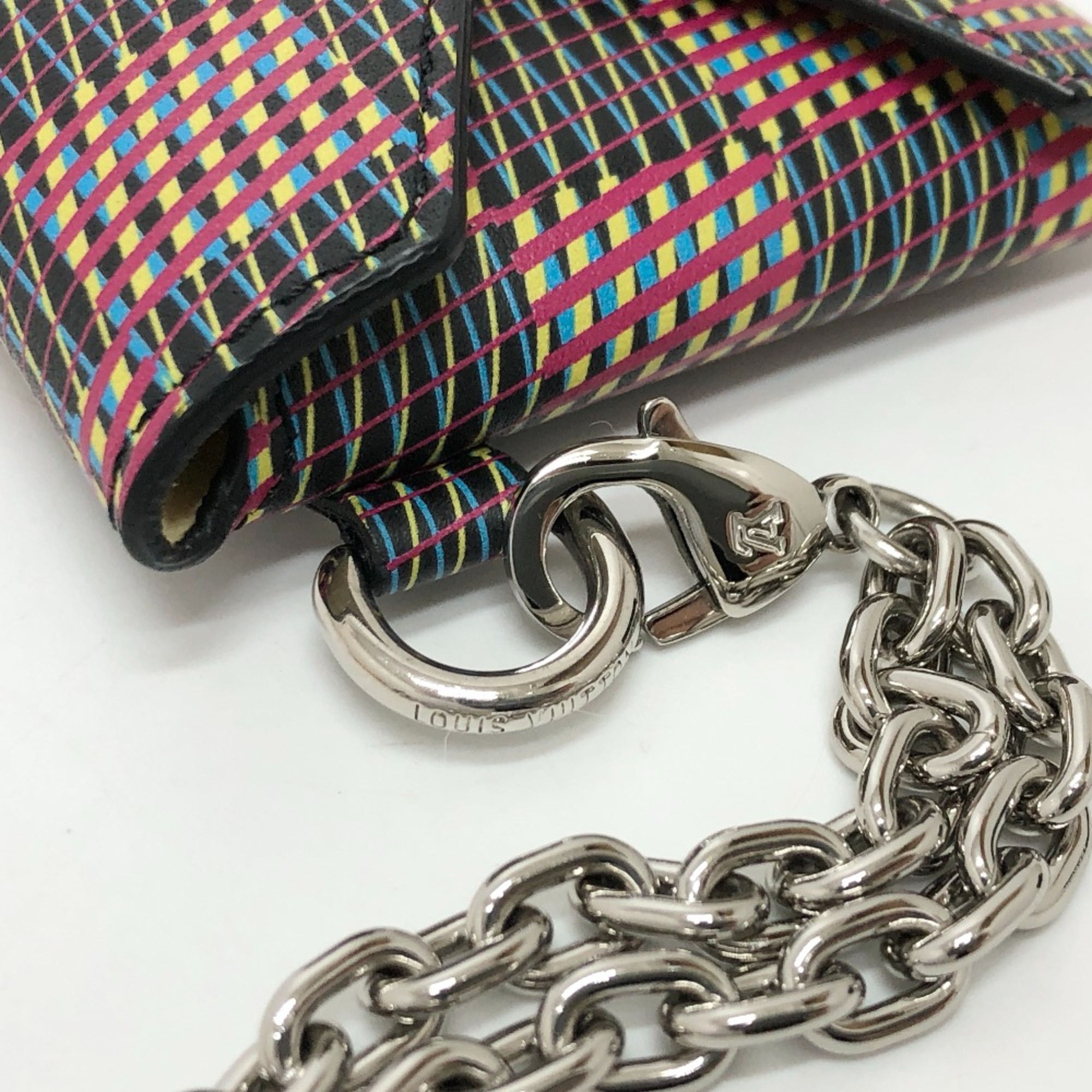 Louis Vuitton N60278 Damier Kirigami Chain accessory case Necklace Multicolore SilverHardware