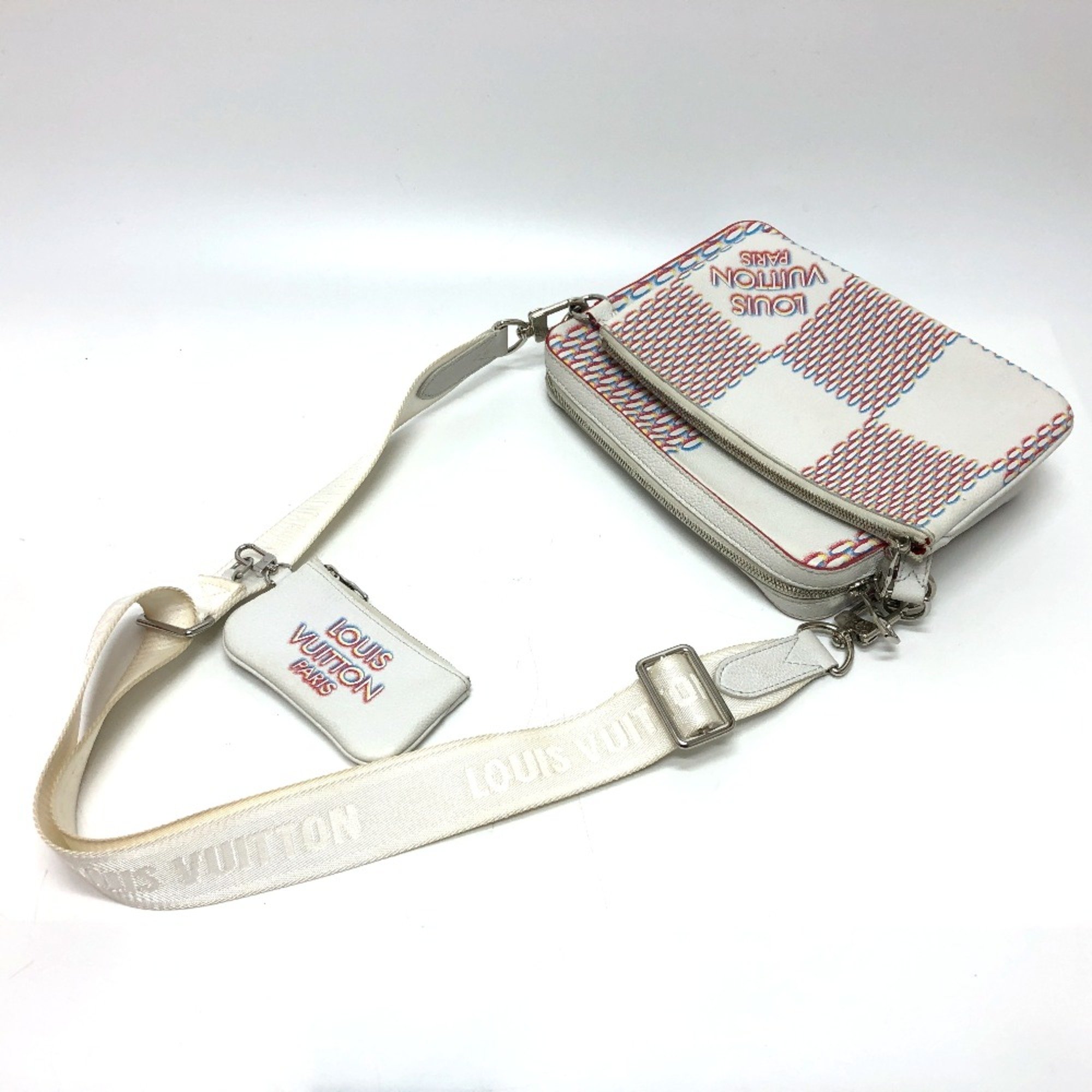 Louis Vuitton M20665 damier giant spray Bag Shoulder Bag Blanc White SilverHardware