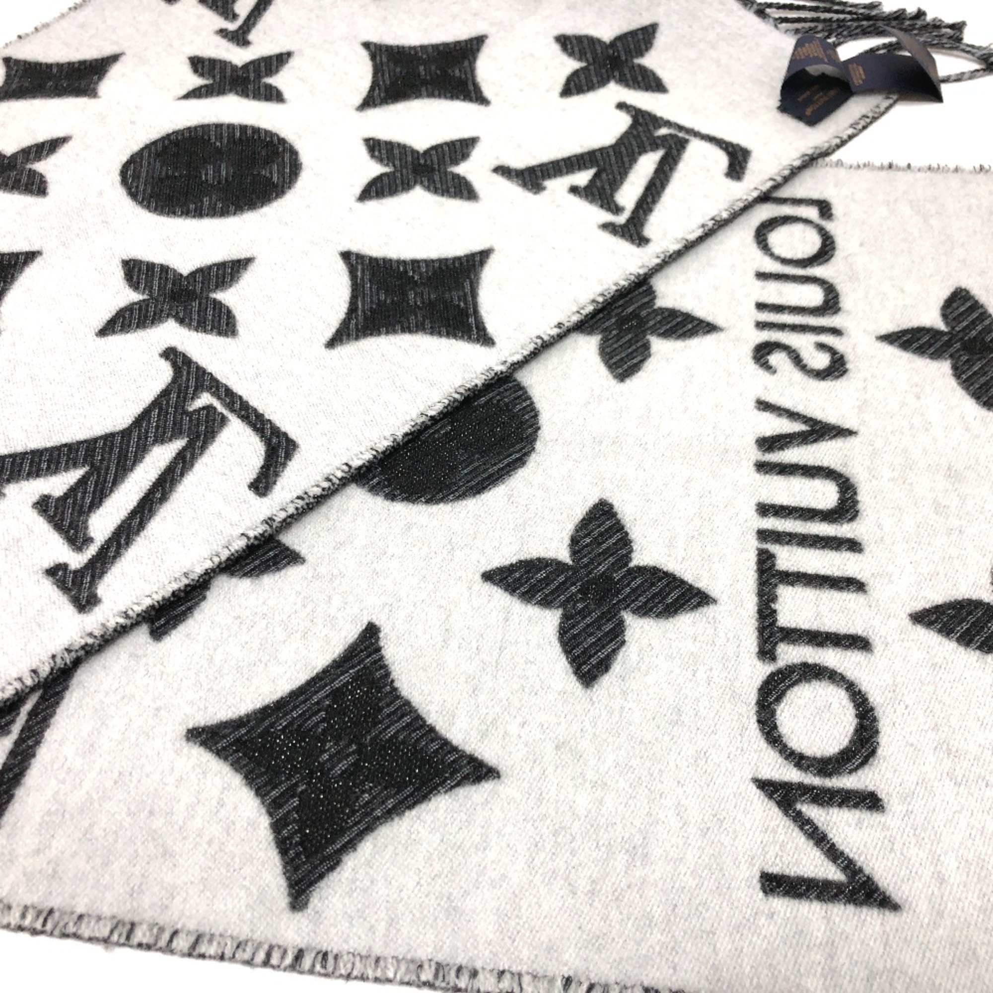 Louis Vuitton M78159 charpes LV Stole/Shawl Scarf Black White/Metallic