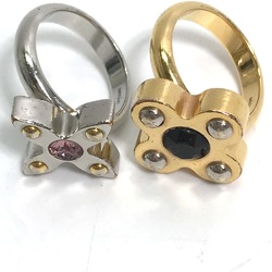 Louis Vuitton M65247 Rhinestone 2-piece set accessories Ring Gold Silver