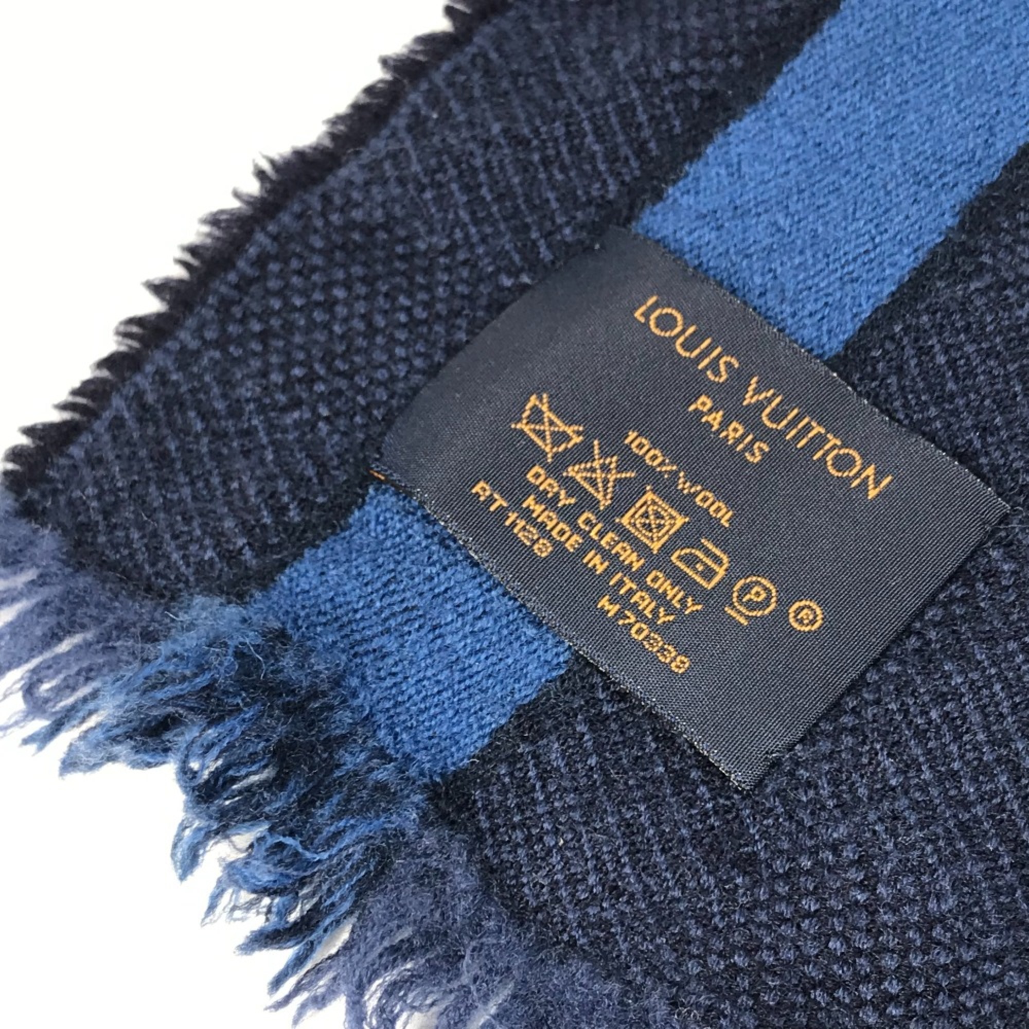 Louis Vuitton M70338 fringe Scarf Navy Red