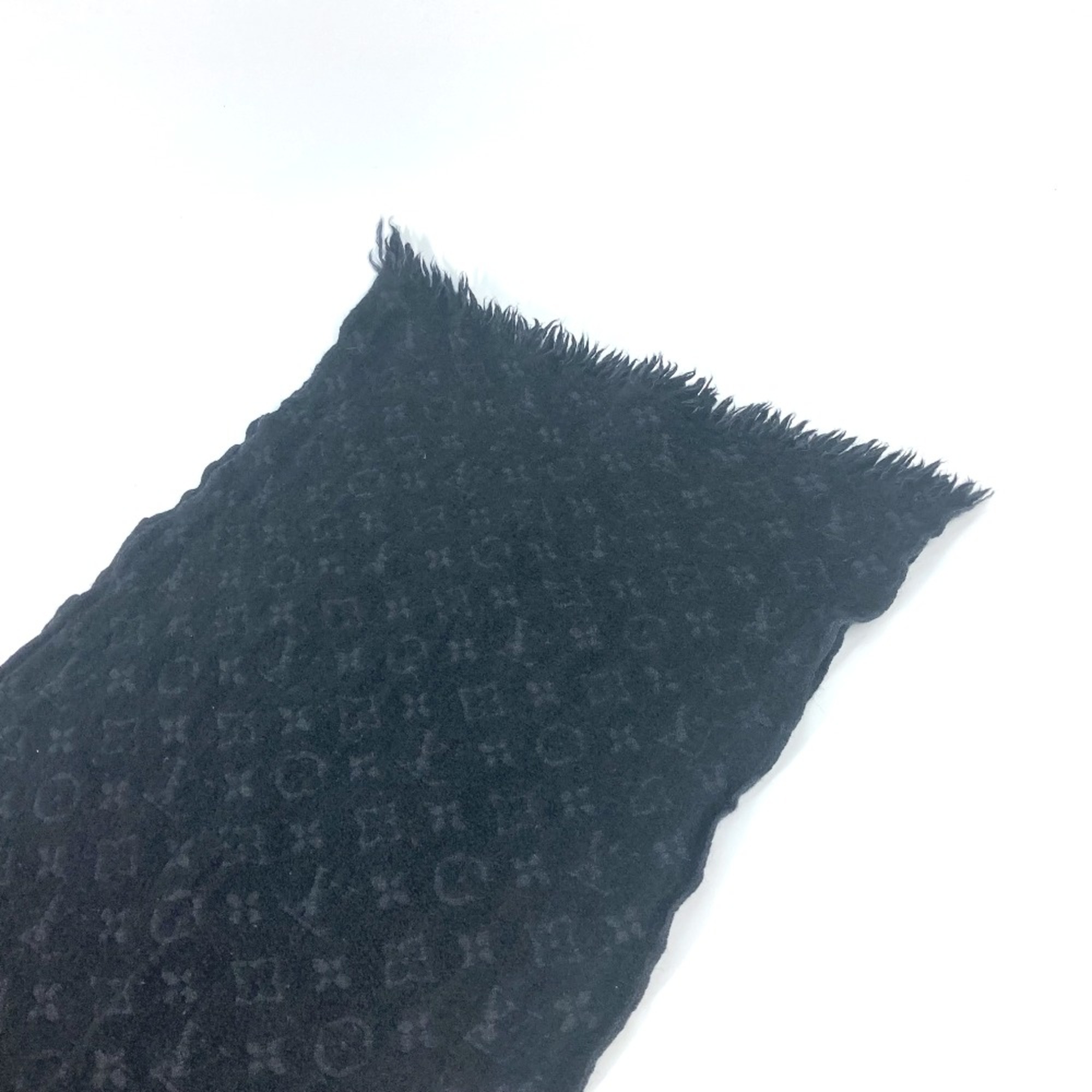 Louis Vuitton M70520 Monogram fringe Scarf Noir Black