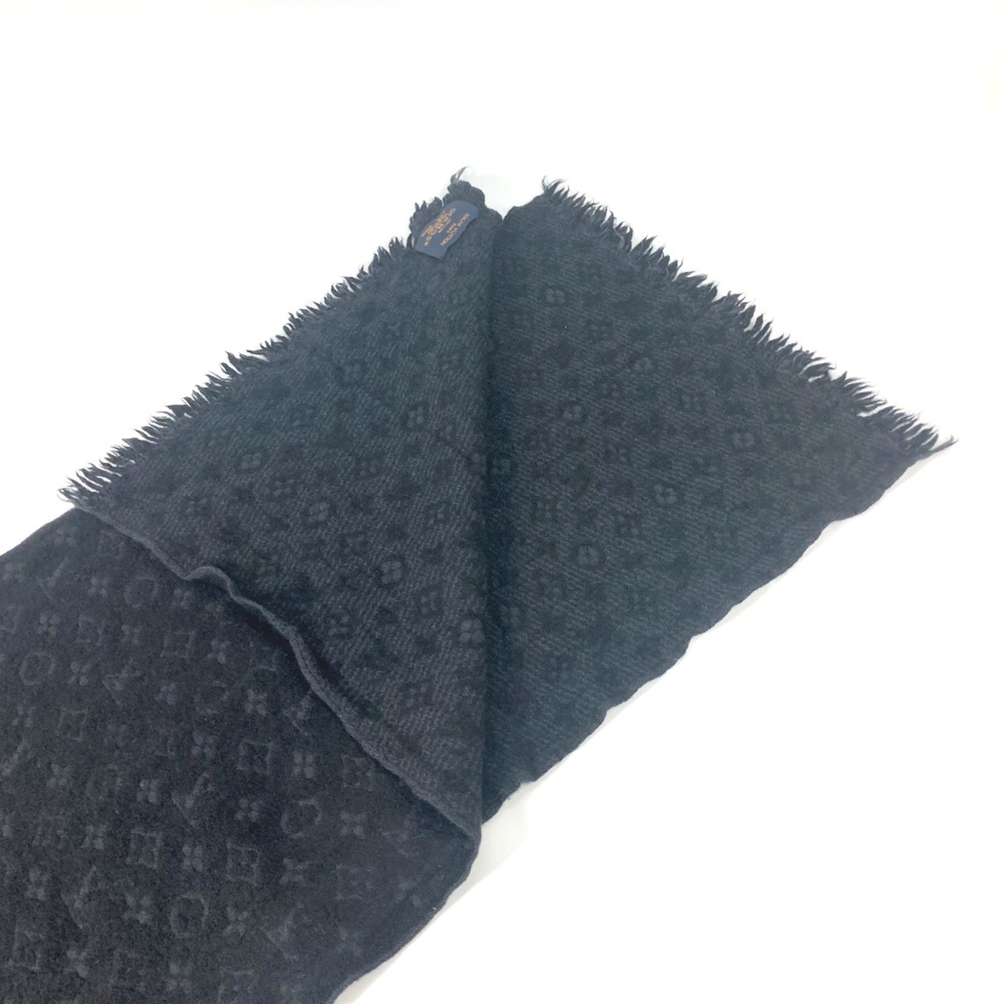 Louis Vuitton M70520 Monogram fringe Scarf Noir Black