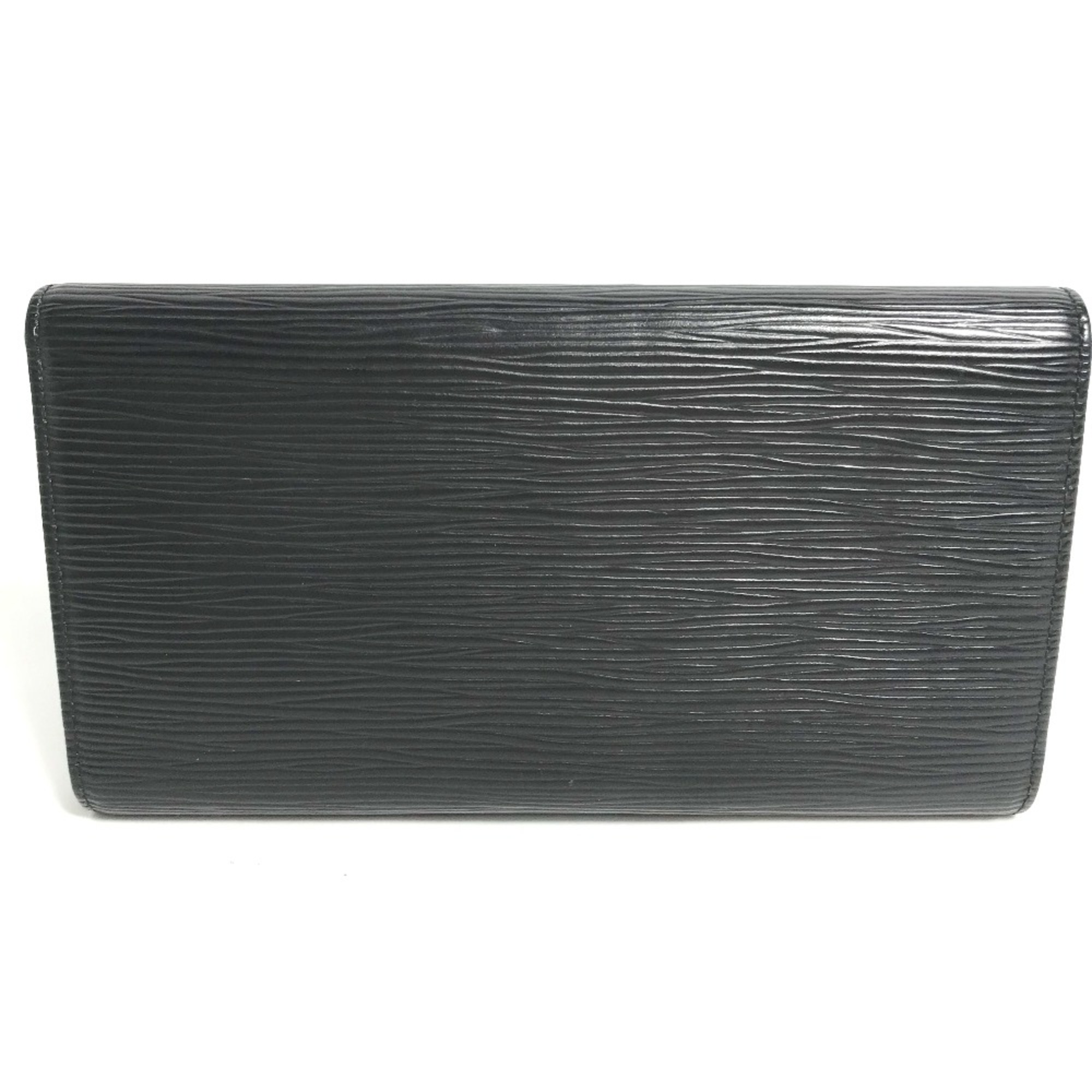 Louis Vuitton M63382 Epi Trifold Long Wallet Noir Black