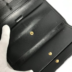 Louis Vuitton M63382 Epi Trifold Long Wallet Noir Black