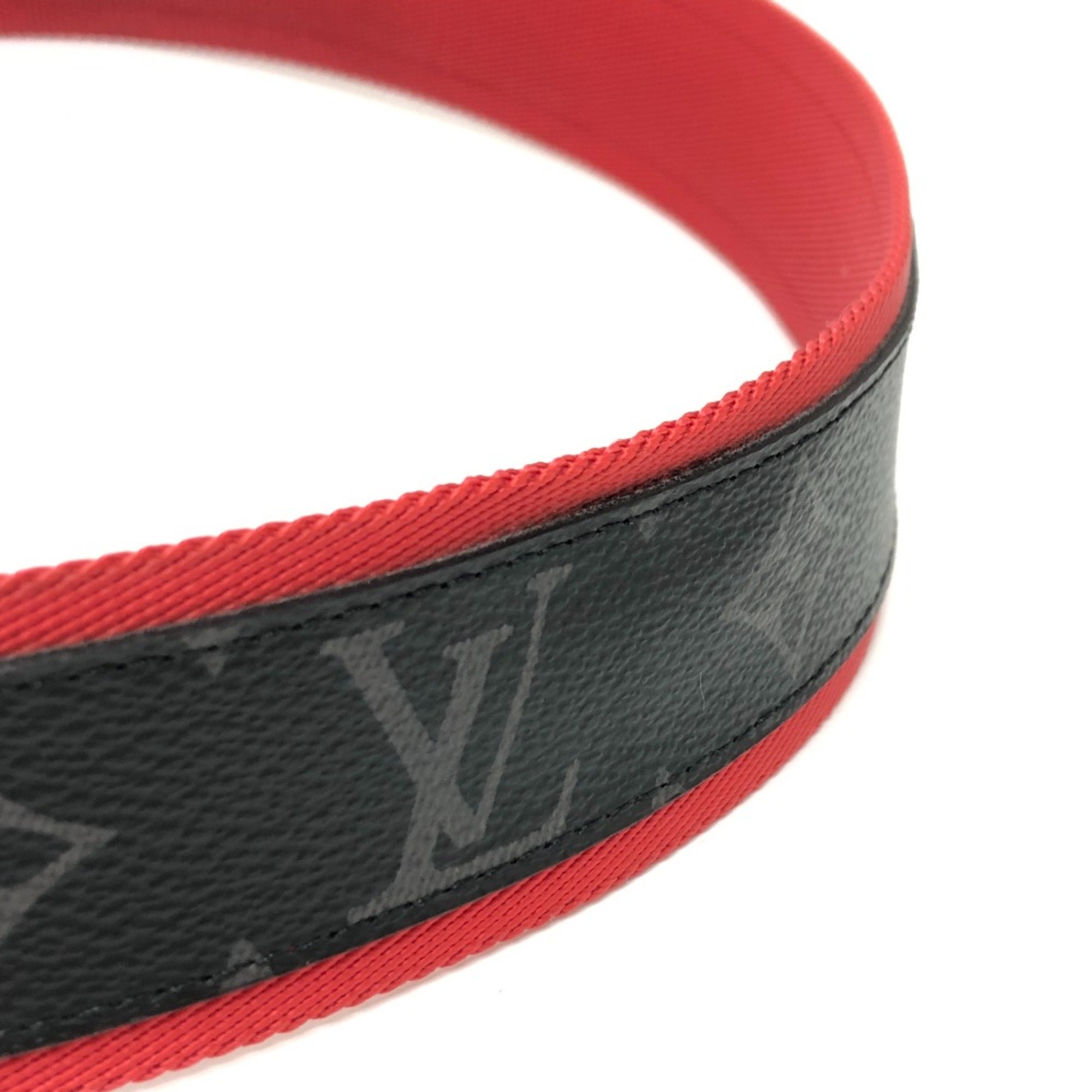 Louis Vuitton M0131 MonogramEclipse Belt accessory belt Black Red