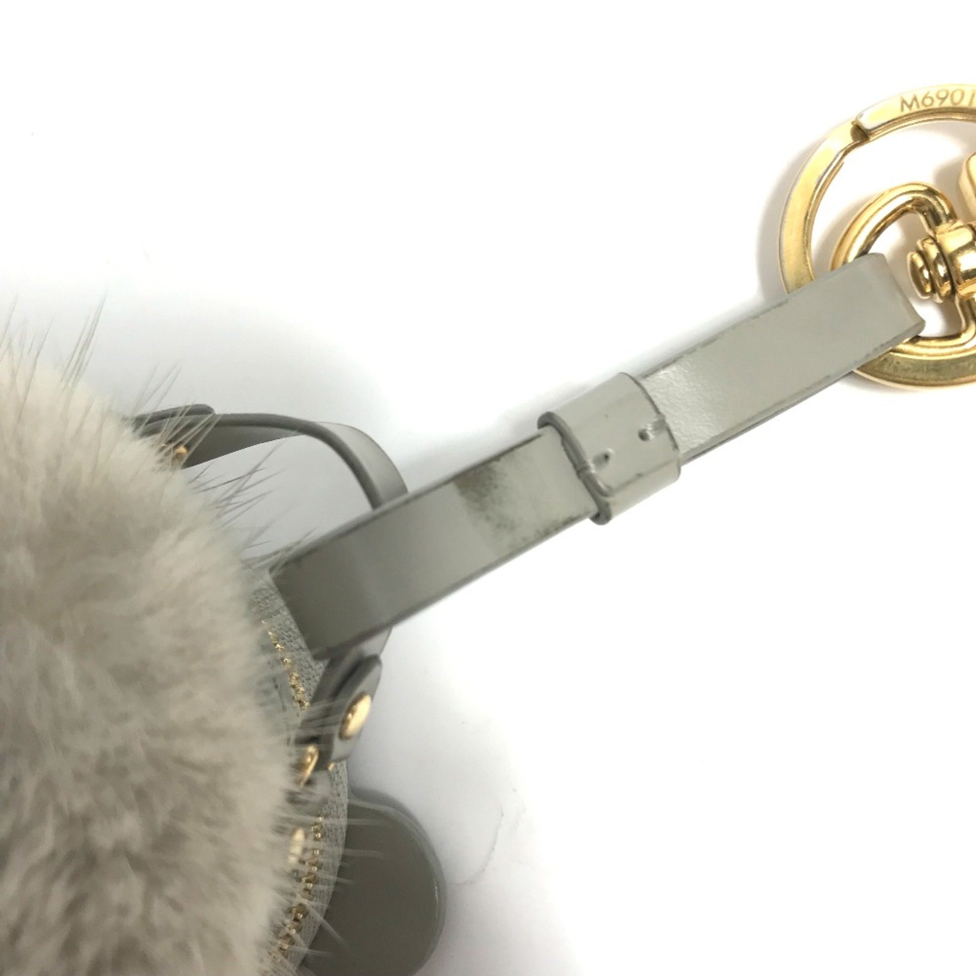 Louis Vuitton M69019 Epi Bag Charm Raccoon Key Holder gray