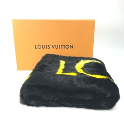 Louis Vuitton M71216 Logo Bicolor Tippet fur Scarf Black yellow