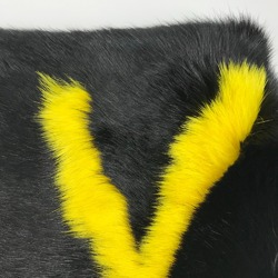 Louis Vuitton M71216 Logo Bicolor Tippet fur Scarf Black yellow