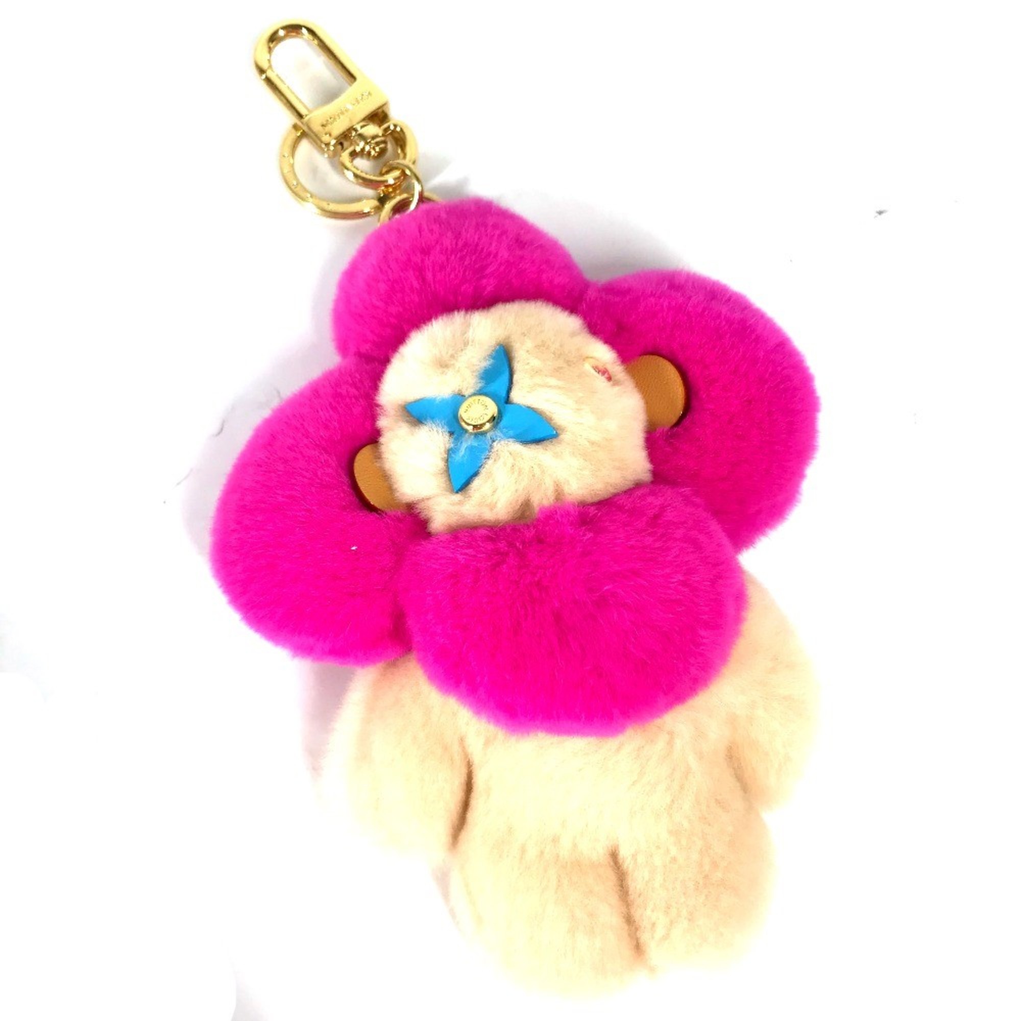 Louis Vuitton M00870 Plush Doll Bag Charm Key Holder pink