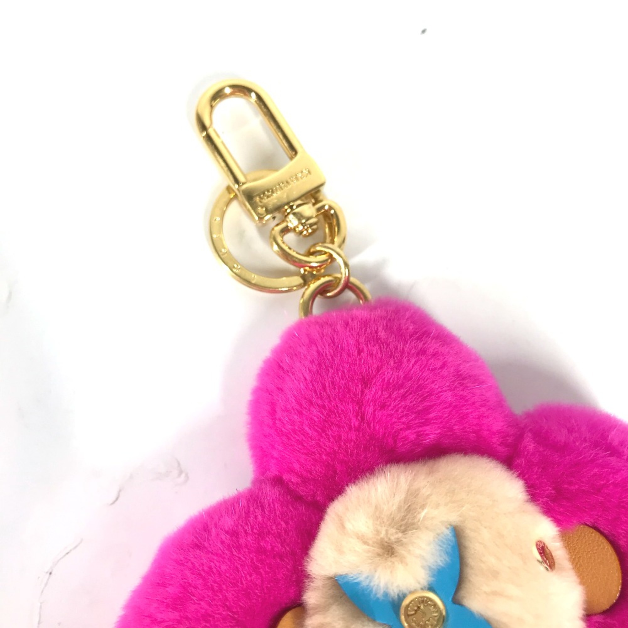 Louis Vuitton M00870 Plush Doll Bag Charm Key Holder pink