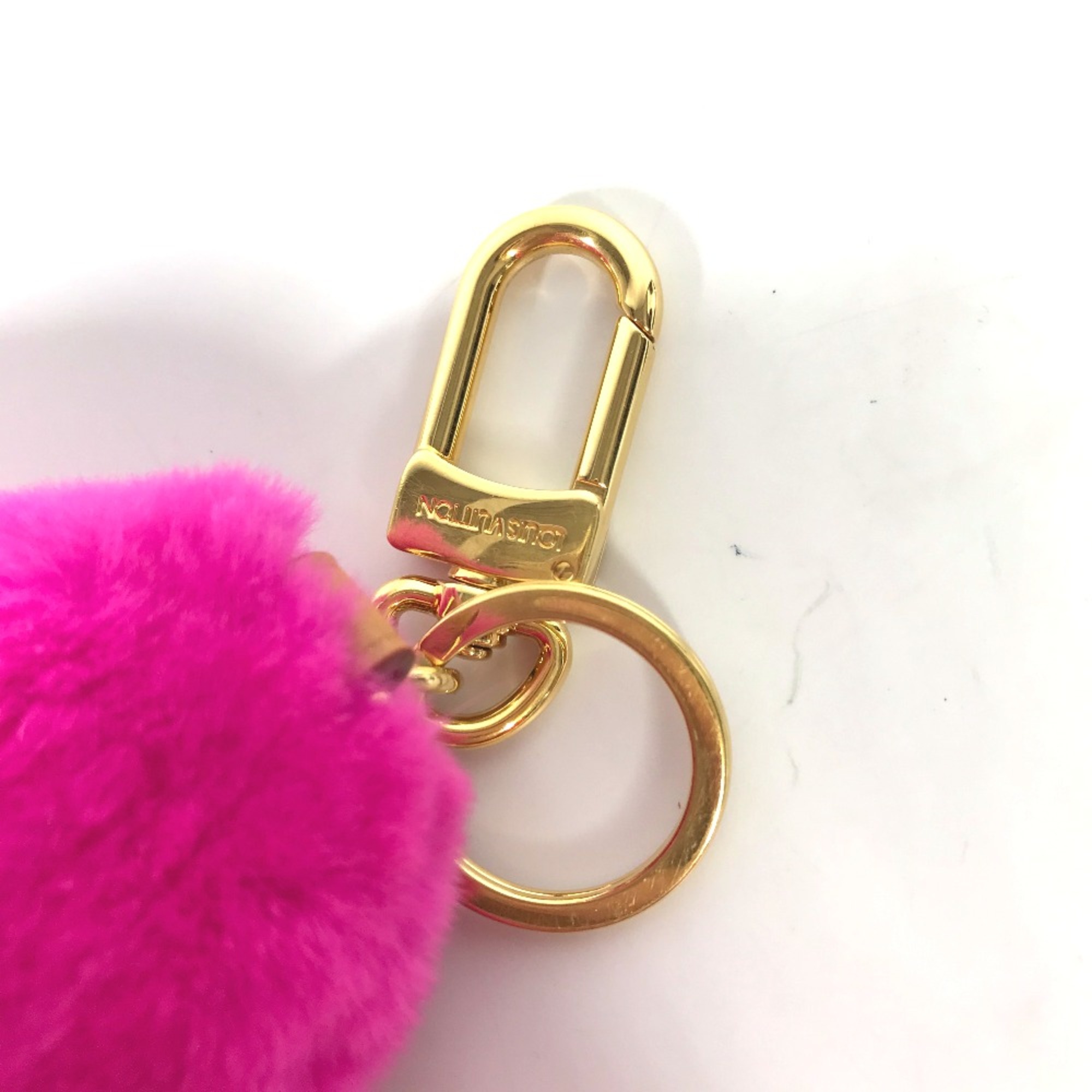 Louis Vuitton M00870 Plush Doll Bag Charm Key Holder pink