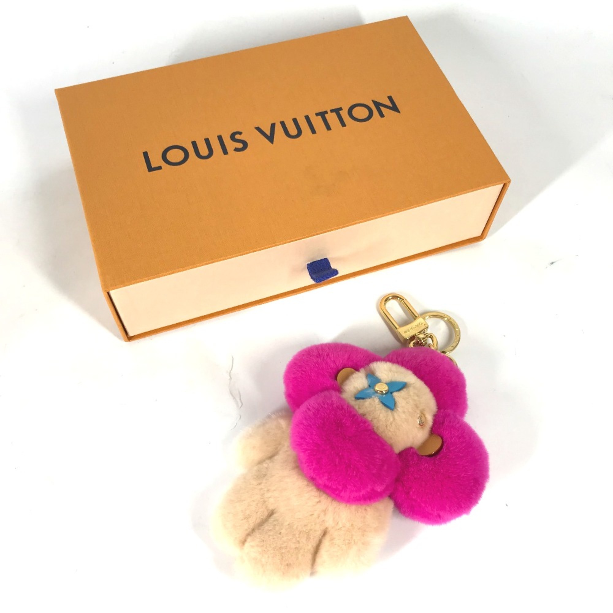 Louis Vuitton M00870 Plush Doll Bag Charm Key Holder pink