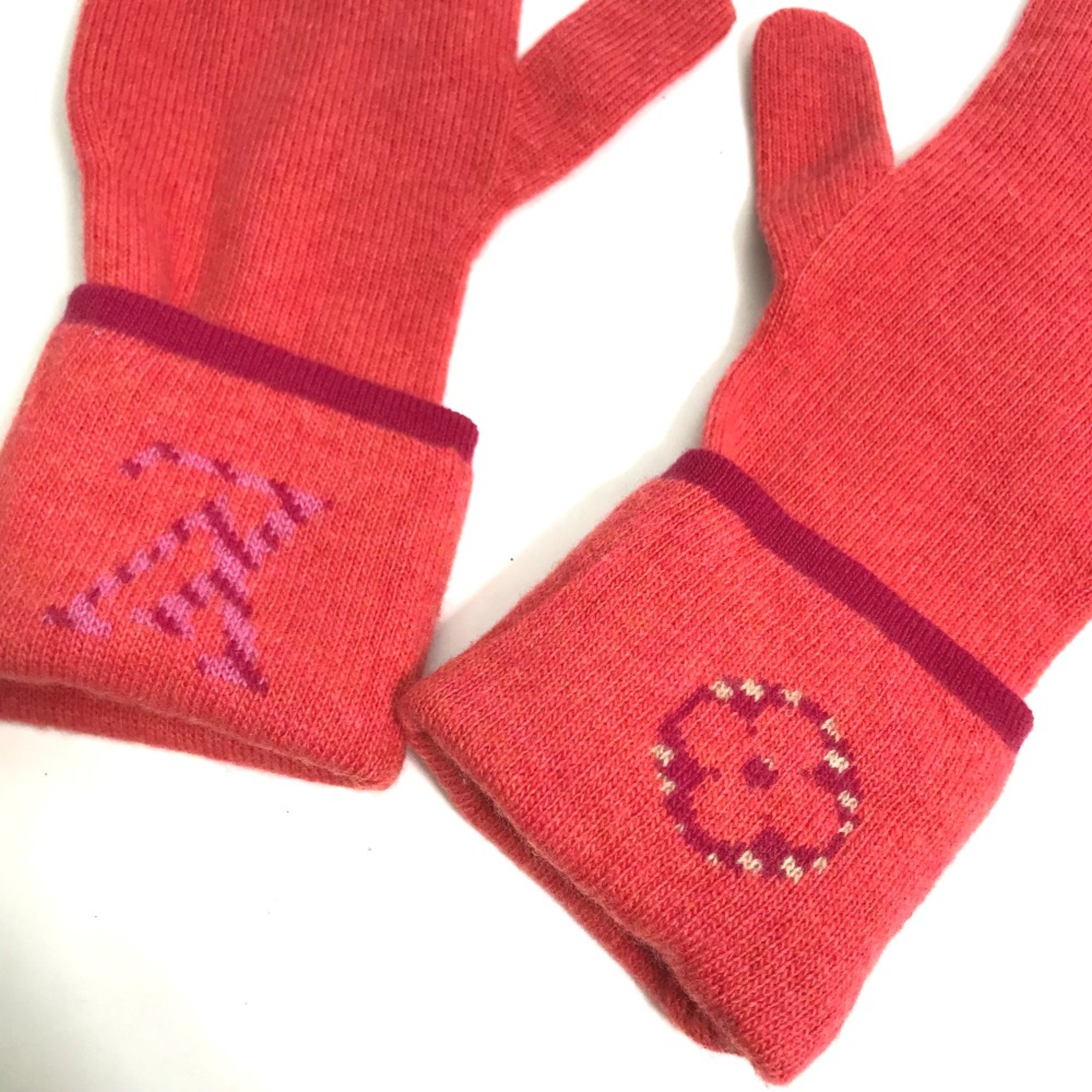 Louis Vuitton M70838 gloves LV logo gloves RedBased pink