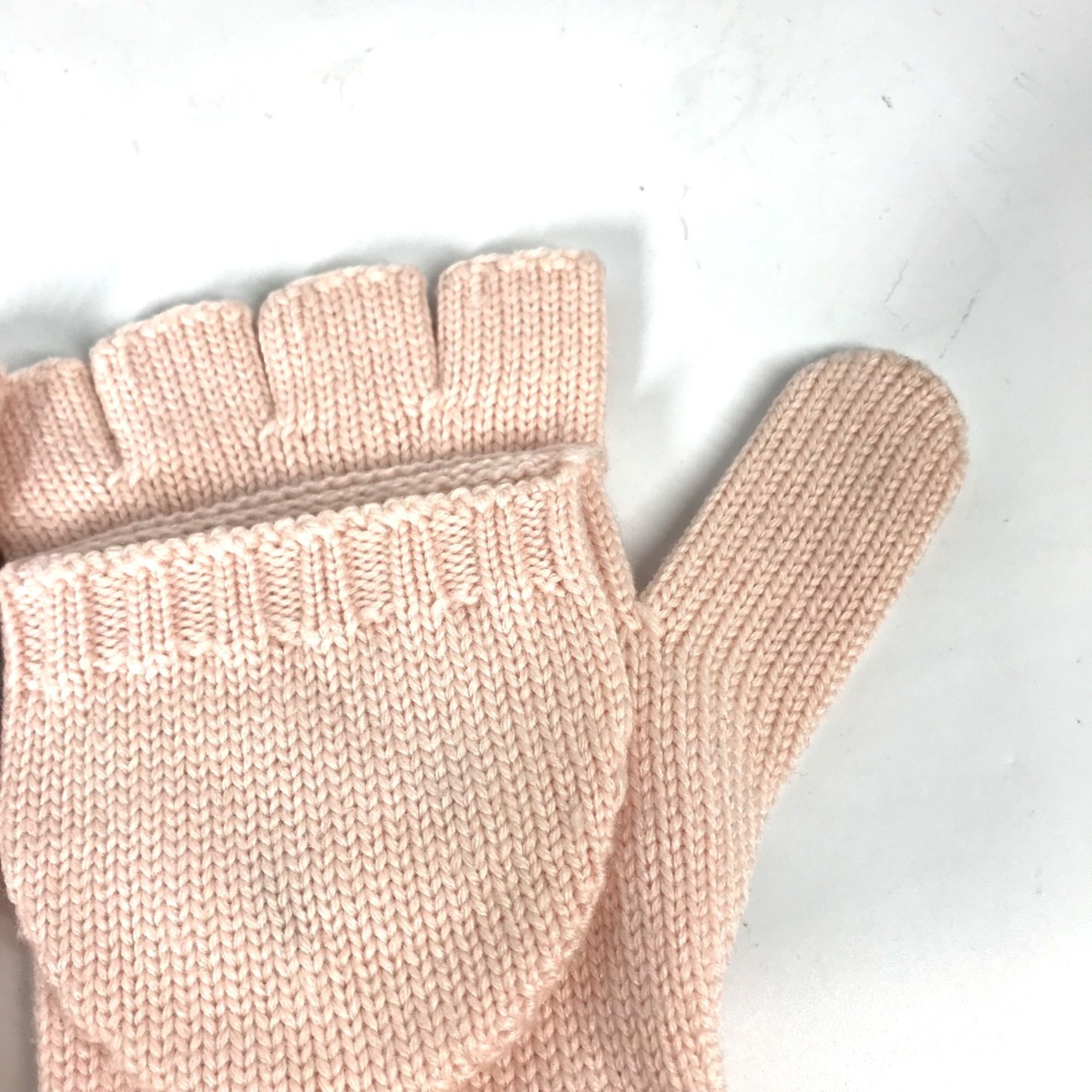 Louis Vuitton M70767 Bicolor Gloves Mittens Fingerless 2WAY Glove pink White