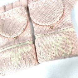 Louis Vuitton M70767 Bicolor Gloves Mittens Fingerless 2WAY Glove pink White