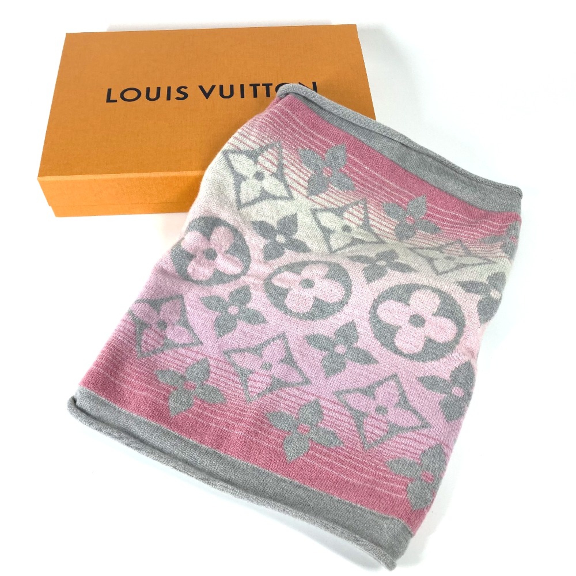 Louis Vuitton M73045 Monogram Scarf pink gray