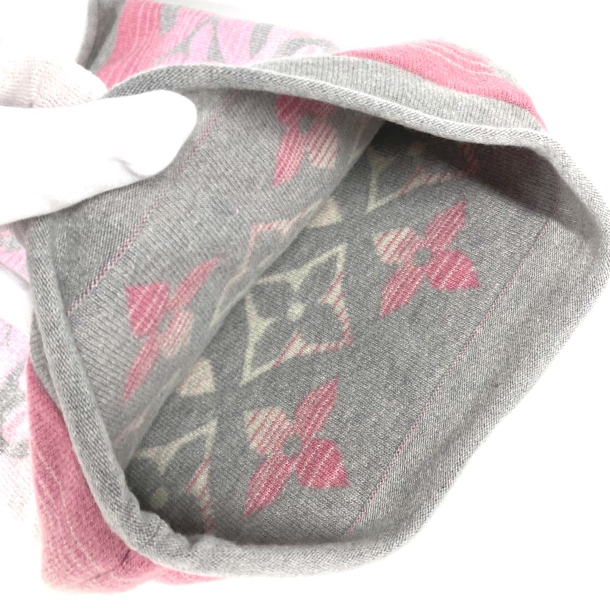 Louis Vuitton M73045 Monogram Scarf pink gray