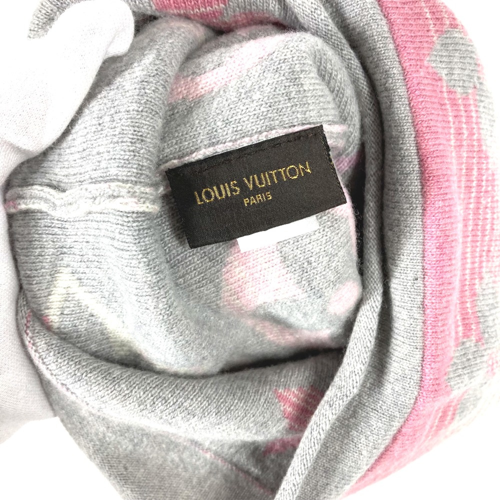 Louis Vuitton M73045 Monogram Scarf pink gray