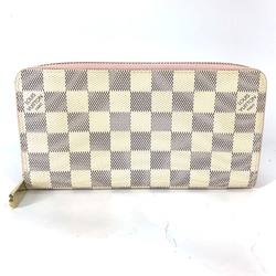 Louis Vuitton N63503 Damier Azur Long wallet Zip Around Long Wallet Rose valerine White