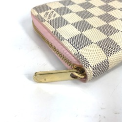 Louis Vuitton N63503 Damier Azur Long wallet Zip Around Long Wallet Rose valerine White