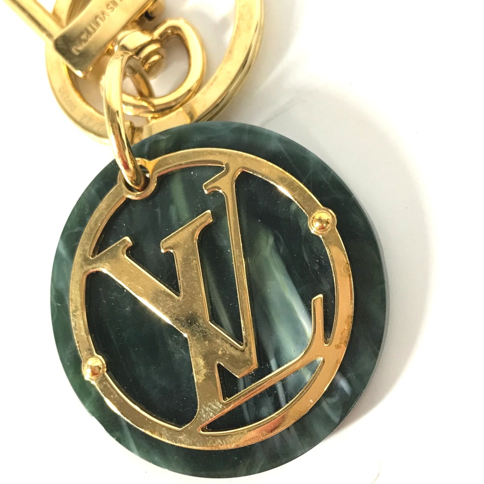 Louis Vuitton MP2722 Bag Charm Key Holder Green marble Green