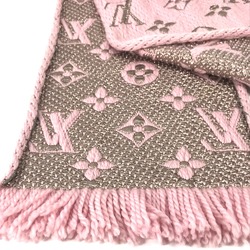 Louis Vuitton M70466 Glitter Monogram fringe Scarf pink