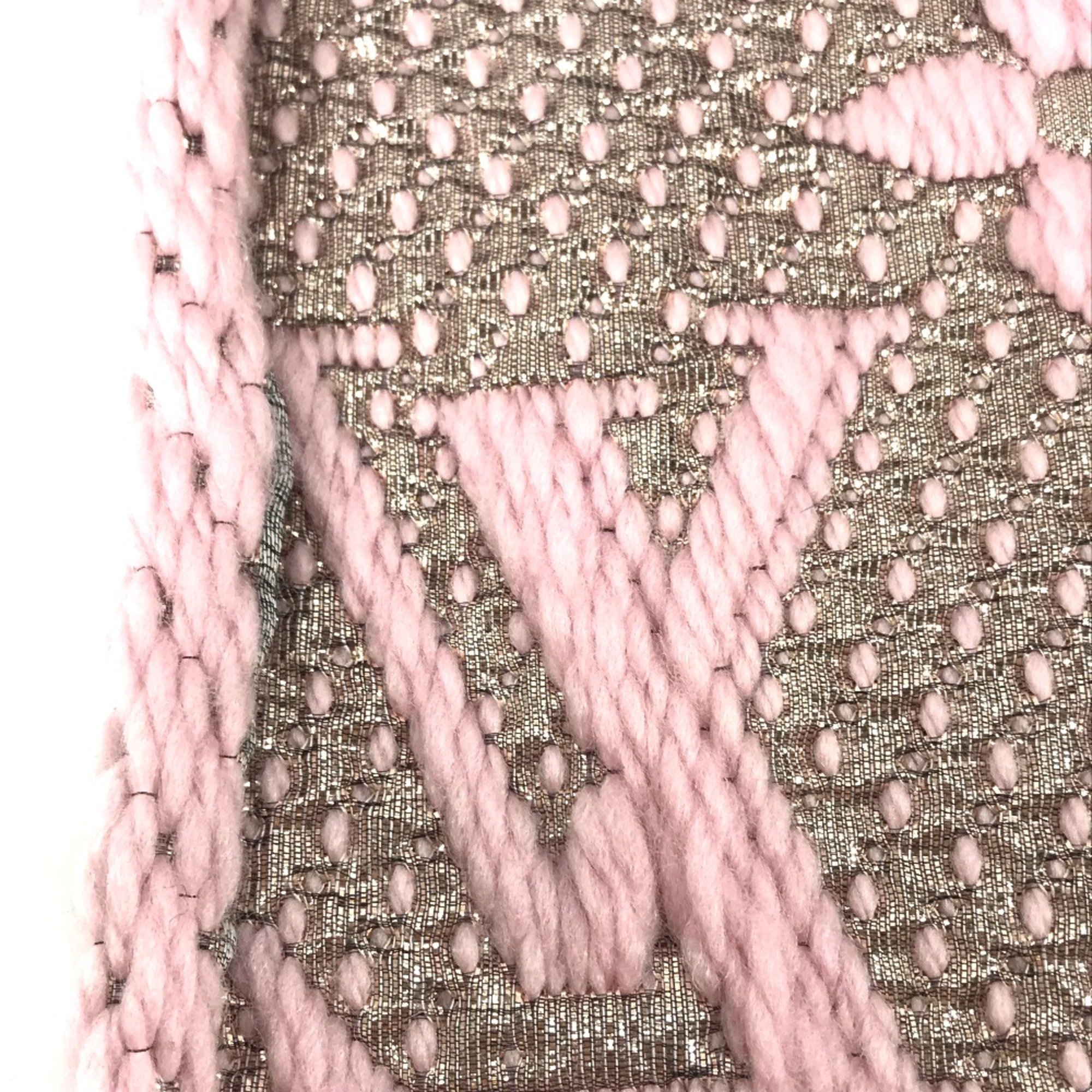 Louis Vuitton M70466 Glitter Monogram fringe Scarf pink