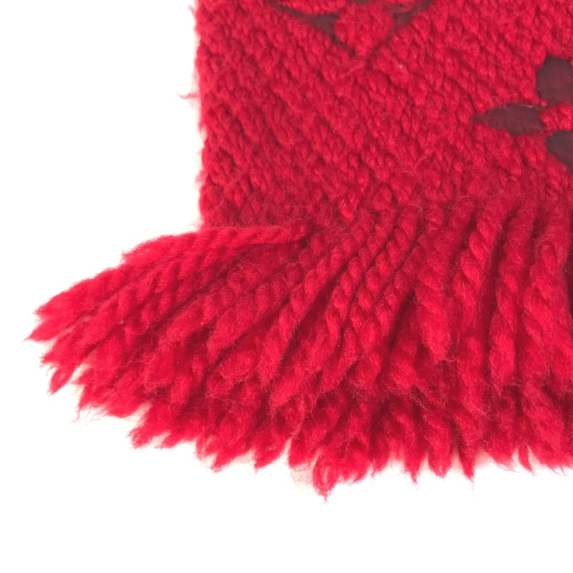 Louis Vuitton M72432 fringe Scarf Red