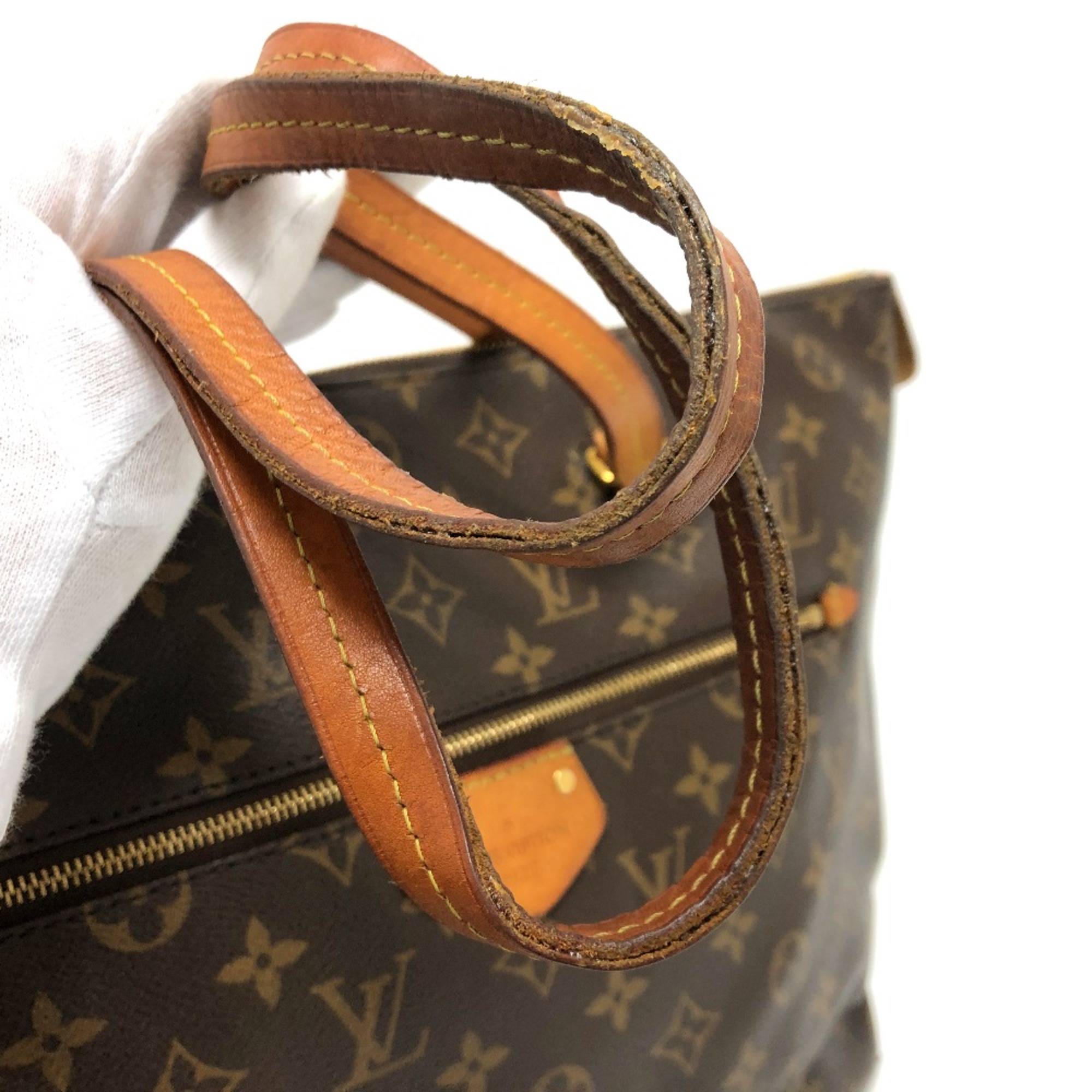 Louis Vuitton M42267 Monogram Tote Bag Shoulder Bag Brown GoldHardware