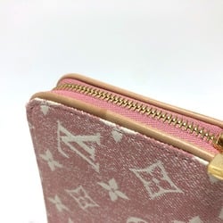 Louis Vuitton M81182 MonogramDenim Zip Around Long Wallet pink GoldHardware